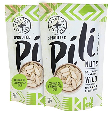 Sprouted Pili Nuts Traditional Style with Coconut Oil 1.85 oz ( 2 Pack)