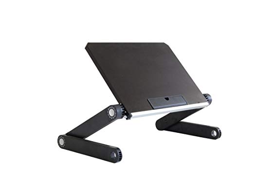 Uncaged Ergonomics - WorkEZ Light Ergonomic Portable Lightweight Aluminum Laptop Cooling Stand. Folding Adjustable Height & Angle Notebook Computer Riser Cooler Lap Desk