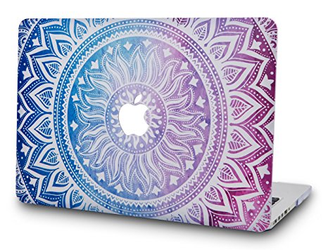 KEC MacBook Pro Retina 13 Inch Case (2015 old gen.) Plastic Hard Shell Cover A1502 / A1425 (Purple Medallion)