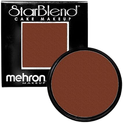 Mehron Makeup StarBlend Cake Makeup | Wet/Dry Pressed Powder Face Makeup | Powder Foundation | Sable Brown Face Paint & Body Paint 2 oz (56g)