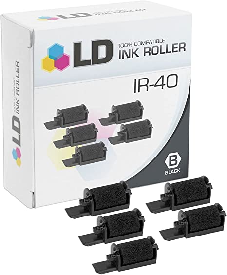 LD Products Compatible Ink Roller Replacement for Casio CP-16 (Black, 5-Pack)