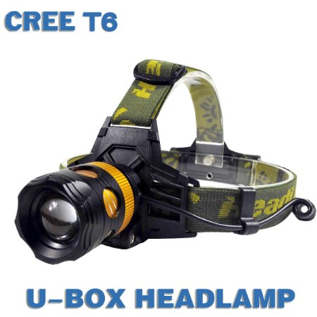 u-Box® New Special Zoomable 1800 Lumen Headlight Headlamp Cree XM-L T6 Headlight Headlamp Flashlight 2 in 1 for Hunting,Camping, Hiking, Cycling.etc.