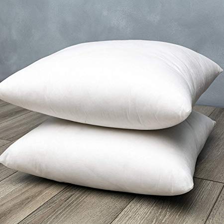 Brentwood Home Premium Hypoallergenic Gel Throw Pillow Insert Sham Square Vegan Down Feather Alternative Made in California, 18" x 18", 1 Pillow