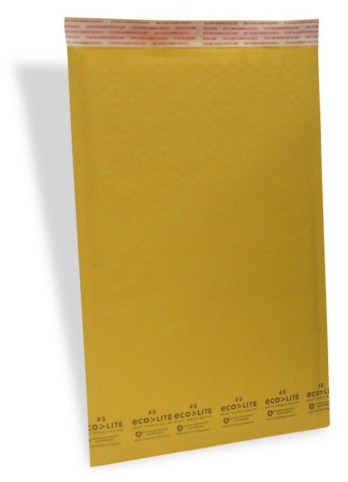 Ecolite 5 Self-Sealing Kraft Bubble Mailers, 16" H x 10.5" W, 100 Box