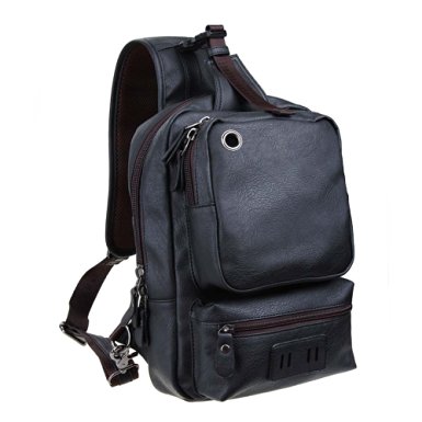 Zebella Men's Unbalance Chest Pack Multipurpose Backpack Crossbody Shoulder Bag­