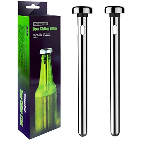 Mayshion Wine Chiller Iced Cooler Stick -Fast frozen 304 Stainless Steel Reusable-Set of 2