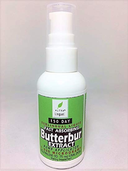 Fast Absorbing Butterbur Extract — 5,000 mcg (Equivalent to 75 mg Oral Dose), Premium 150 DAY Sublingual Liquid Supplement by NUTRA Lingual™- NATURAL PAIN and ALLERGY RELIEF