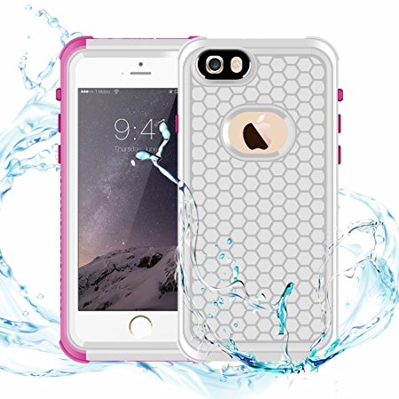 Modernway Waterproof Case for iPhone 6/6s,IP68 Waterproof Shockproof Dirtproof Snowproof Cover Case,Full Sealed Underwater Protection Cover Case for iPhone 6/6s(4.7inch)(Pink)