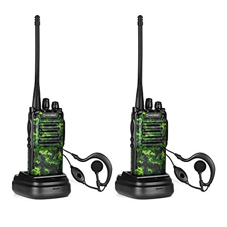 Amcrest ATR-22 Baofeng Two-Way Radio (2 Pack) Walkie Talkie (400-470 MHz), Lithium-Ion Battery, Flashlight, 16 Channels, Headphone and Mic (Camo)