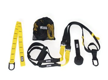 Boss Fitness Products - Suspension Fitness Trainer - Professional Grade - Premium Door Anchor - Extra Strength Carabiner - Extension Attachment Anchor - Free Mesh Bag