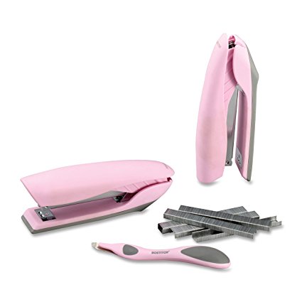 Bostitch Velvet No-Jam  Stapler Value Kit, Includes Staples and Magnetic Staple Remover, Pink (B326-PP-VLT-PNK)