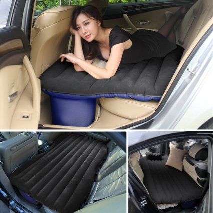 LOPEZ Self-drive Travel Air Mattress Rest Pillow Inflatable Bed Camping Car Back Seat Rest Inflatable Mattress Outdoor Camping GM Car Air Mattress Bed for Cars, SUV, Van Air Bed with Pump