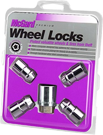McGard 24138 Chrome Cone Seat Wheel Locks (1/2" - 20 Thread Size) - Set of 4