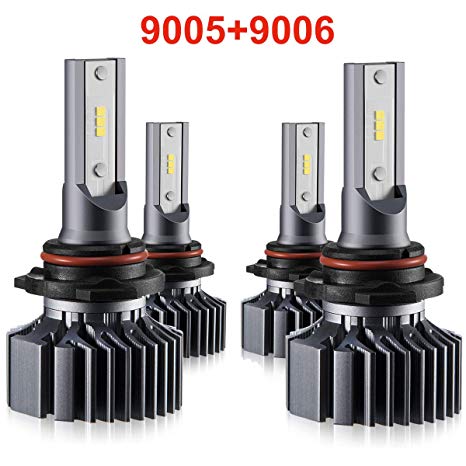 9006 9005 LED Headlight Bulbs Hi Lo Beam,Combo Package (2 sets) Seoul CSP Led Chips-12000LM 6000K Xenon White,1 Yr Warranty