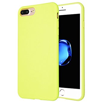 iPhone 7 Plus Case (5.5"), Danbey, Charming Colorful Skin Feeling, 1.5mm Thick Flexible TPU Slim Cover, Gel Silicone Texture, for Apple iPhone 7 Plus 5.5-inch, D1057 (Matte-Yellow-Green)