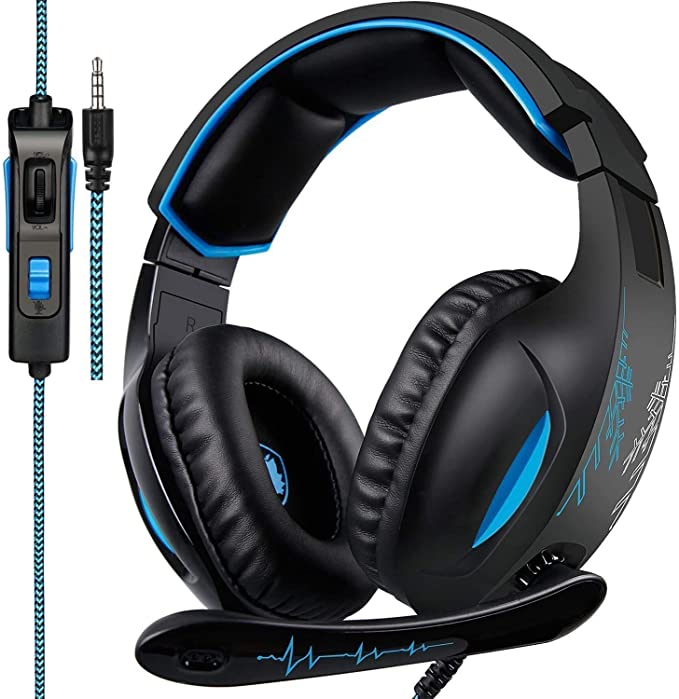 SADES SA816 Gaming Headset with Microphone Over-Ear Gaming 3.5 Headphones for PS4 /PC/Controller