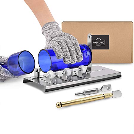 Bottle Cutter & Glass Cutter Kit, for Cutting Wine Bottle or Jars to Craft Glasses, (Gloves Not Included)