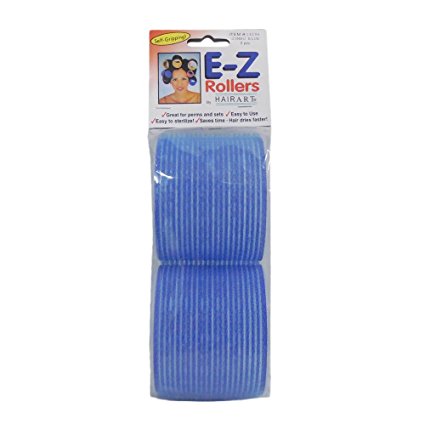 HairArt E-Z Self Gripping Rollers 3-1/8" Super Jumbo Blue - 2 Pack