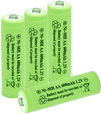 Ni-Mh AA 600mAh 1.2V Rechargeable Battery for Outdoor Solar Lights Garden Lamp(4 Pack)