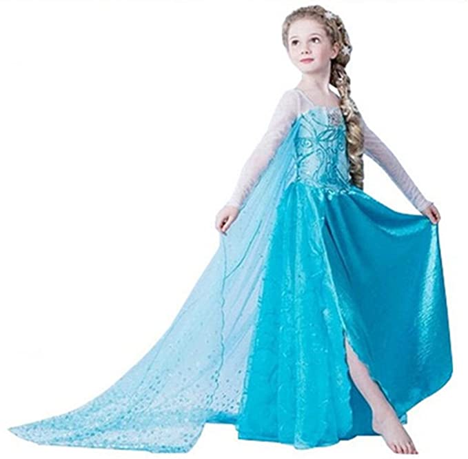 ELSA & ANNA UK1stChoice-Zone Girls Snow Queen Party Outfit Fancy Dress Costume Princess Cosplay FBA-IT&ES-DRESS202 (2-3 years, DRESS-202)