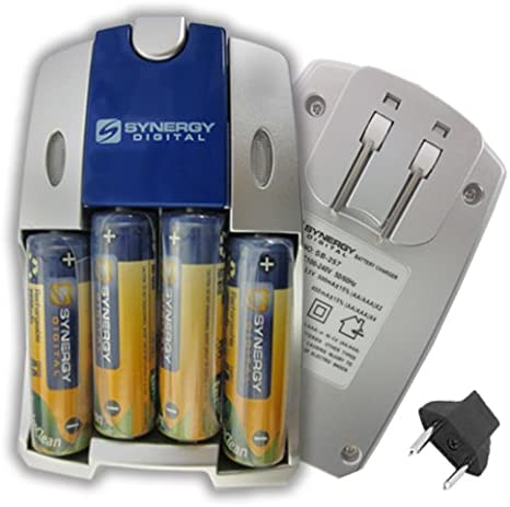 AA and AAA NiMH Quick Battery Charger - Includes 4-pack of 2800mAh Rechargeable AA Ni-MH Batteries - 110/220V