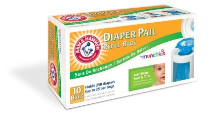 Munchkin Arm & Hammer Diaper Pail Refill Bags, 10 count - 4 Pack