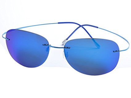 De Ding rimless titanium polarized Sunglasses