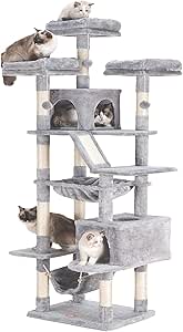 Large Cat Tree Tower 20 Lbs Heavy Duty Build Premium Quality Construction Multiple Platforms & Scratching Posts Tall Cat Tree House