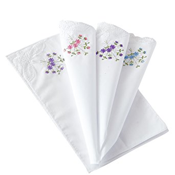 Cotton Embroidery Ladies' Handkerchiefs Lace Set of 6
