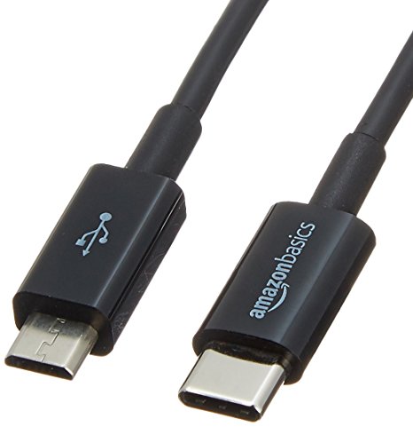 AmazonBasics USB Type-C to Micro-B 2.0 Cable - 3 Feet  (0.9 Meters) - Black