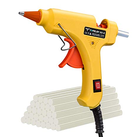 Hot Glue Gun, TopElek Upgraded 15W/25W Dual Temp Mini Glue Gun with 30pcs Glue Sticks, High Temp Melt Glue Gun, Anti-hot Cover for DIY School Craft Projects, Home Quick Repairs, Festival Decoration