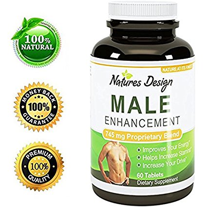 Natural Male Enhancement Supplement - Best Libido Support Pills for Men - Boost Drive & Stamina - Enhances Bedroom Performance - Pure Tongkat Ali   Ginseng   Maca   Horny Goat Weed - By Natures Design