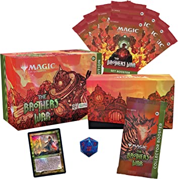 Magic: The Gathering The Brothers’ War Gift Bundle | Foil Transformers Card, 1 Collector Booster, 8 Set Boosters, and Accessories