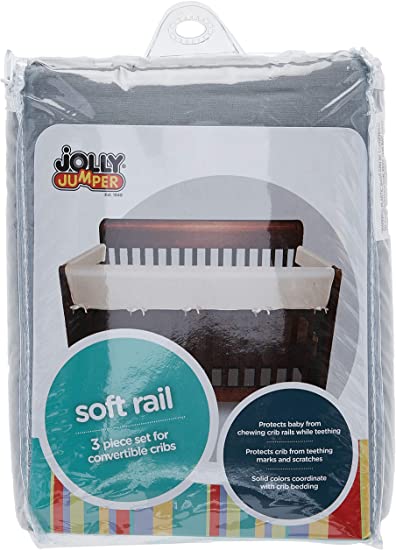 Jolly Jumper Soft Rail Bedding- 3 Pack - Grey