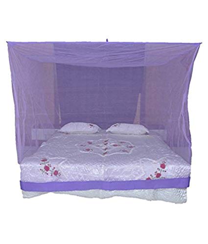 Shahji Creation Polyester King Size Bed HDPE Mosquito Net, Purple (6X7 Feet)