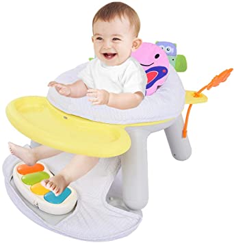 Brakites Baby Seat Jumping Chair, 2-in-1 Sit-up Floor Seat & Infant Activity Seat with Pedal Piano - Easy Assembly of Toy Seat for Boys and Girls, Toddler Development Toys