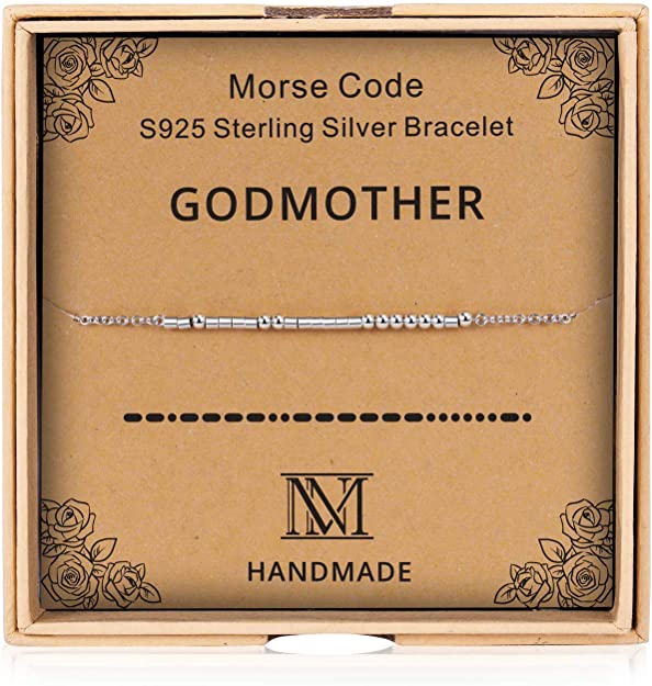 NINAMAID Morse Code S925 Sterling Silver Bracelet for Women Beads Jewelry Mother Inspirational Bracelet Mother's Day Birthday Gift for Mom Women Girls