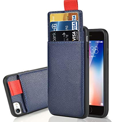 iPhone 8 Wallet Case, iPhone 7 Case Wallet LAMEEKU Phone case for iPhone 7 case with Credit Card Slot Holder Leather Case, Protective Cover for iPhone 8/7 4.7" - Mazarine