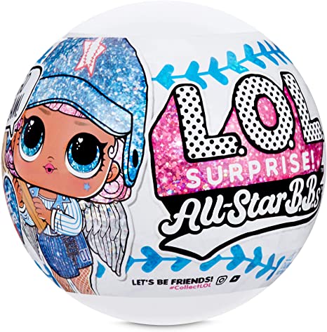 L.O.L. Surprise All-Star B.B.s Sports Series 1 Baseball Sparkly Dolls with 8 Surprises