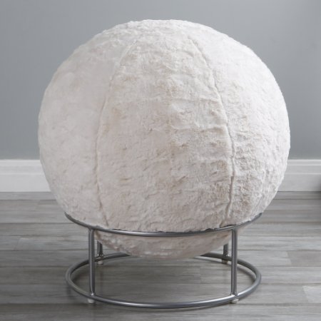 Best Home Fashion Big Swirl Kushy Cushy Faux Fur Yoga Ball Chair