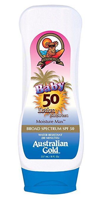 Australian Gold Baby SPF 50 Lotion Sunscreen, Moisture Max, 8 Fl Oz