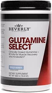 Beverly International Glutamine Select, 60 Servings. Clinically Dosed L-Glutamine and Amino Acid Formula for Lean Muscle and Recovery. Sugar-Free Powder. BCAA’s.