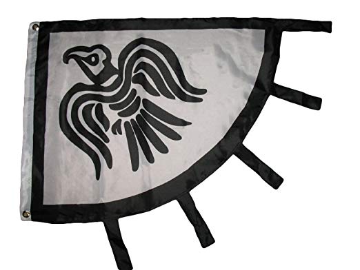 Viking Raven Black and White 3x4 Flag Banner
