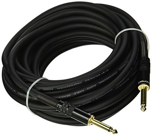 Monoprice 105499 25-Feet Premier Series 1/4-Inch TS Male to Male 16AWG Audio Cable