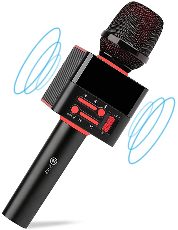 2049 X50 12w Cardioid Dynamic Karaoke Microphone, Handheld Wireless Bluetooth Karaoke Systems Karaoke Machine for Home/Outdoor/Party/Classroom/Wedding/Car Compatible with Smart phone/PC/Mp3/Mp4/TV