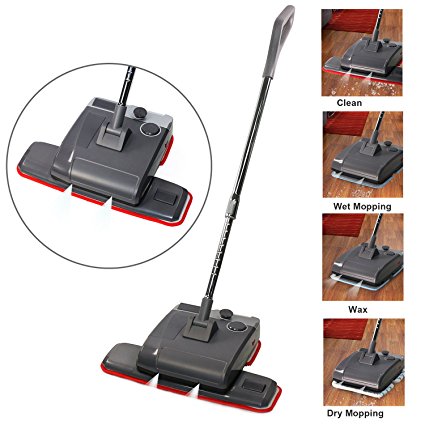 Cordless Floor Cleaner, EVERTOP Electric Wax Polisher Dry Wet Mop for Hardwood Floor, Tile, Marble, Granite (Gray)