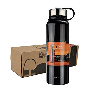 Qyuhe Double Wall Vacuum Water Bottle Stainless Steel 37Oz