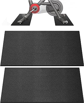 Bike Trainer Mat Compatible with Peloton Bike, for Treadmill & Row, Thickness 6mm, Bike Trainer Accessories, Under Mat Protect Hardwood Floor Carpet, for Cycling Home Gym Exercise