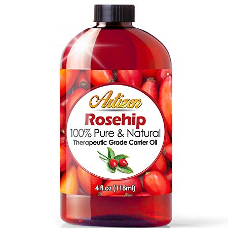 4oz Rosehip Oil by Artizen (100% PURE & NATURAL) - Cold Pressed & Harvested From Fresh Roses Bushes & Rose Seed - Rose Hip Oil is Perfect for Your Skin, Face, Nails, & Hands