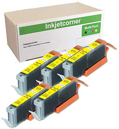 Inkjetcorner Compatible Ink Cartridges Replacement for CLI-251XL CLI-251 for use with IP7220 iX6820 MG5520 MG5522 MG5620 MG6620 MG5420 MG6420 MX920 MX922 (Yellow, 5-Pack)